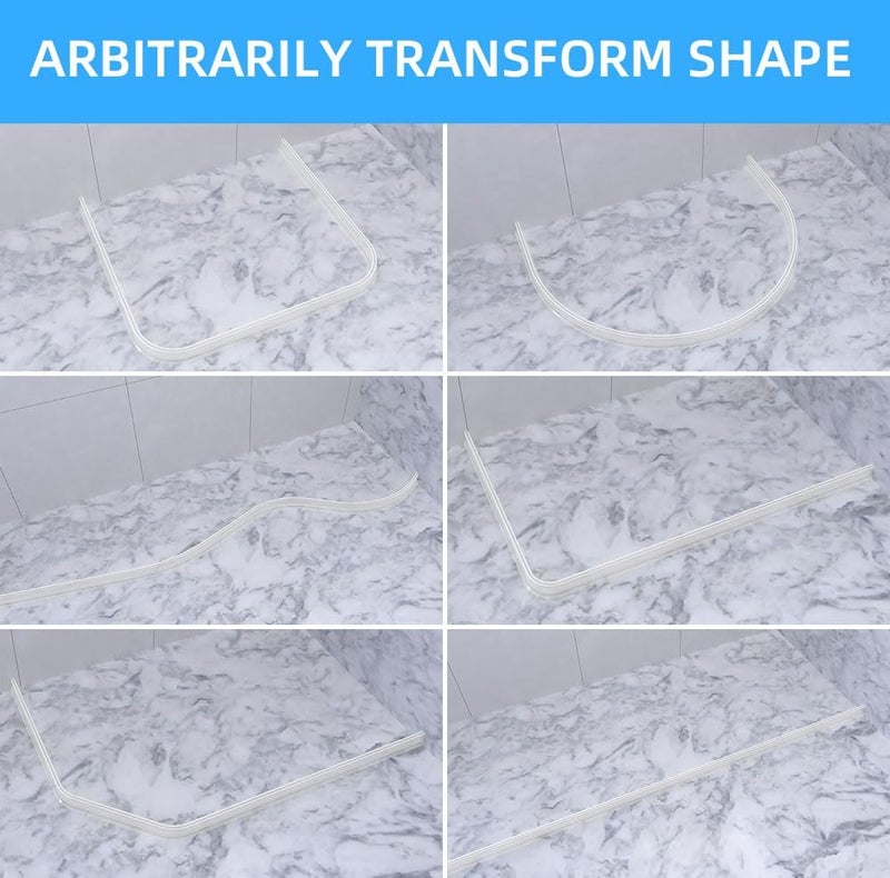 Duzzy 39 Inch Shower Threshold Water Dam, Shower Water Guard to Keep Water in Shower, Shower Water Stopper Dry and Wet Separation Suitable for Bathroom and Kitchen (Clear) - Image 5